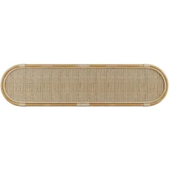 Console 140 cm en rotin naturel avec étagères - Marthe