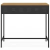Console 1 tiroir ESTER métal noir plateau bois design industriel