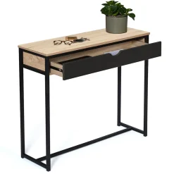 Console 1 tiroir noir BOSTON design industriel