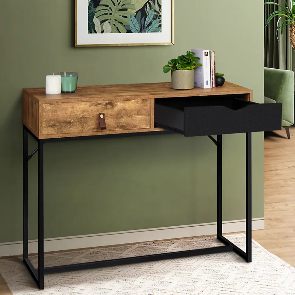 Console 2 tiroirs CHICAGO design industriel