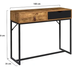 Console 2 tiroirs CHICAGO design industriel