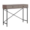 Console 2 Tiroirs Couleur moka et Pieds en Métal L110 cm - Titan