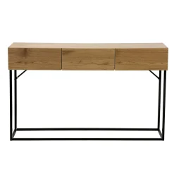 Console 3 Tiroirs Décor Chêne L120cm