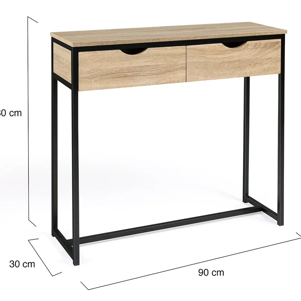 Console 2 tiroirs DETROIT design industriel