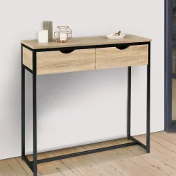 Console 2 tiroirs DETROIT design industriel