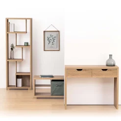 Console 2 tiroirs Effet chêne naturel Bivoak - Atmosphera