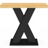Console ALICIA plateau bois et pied X noir