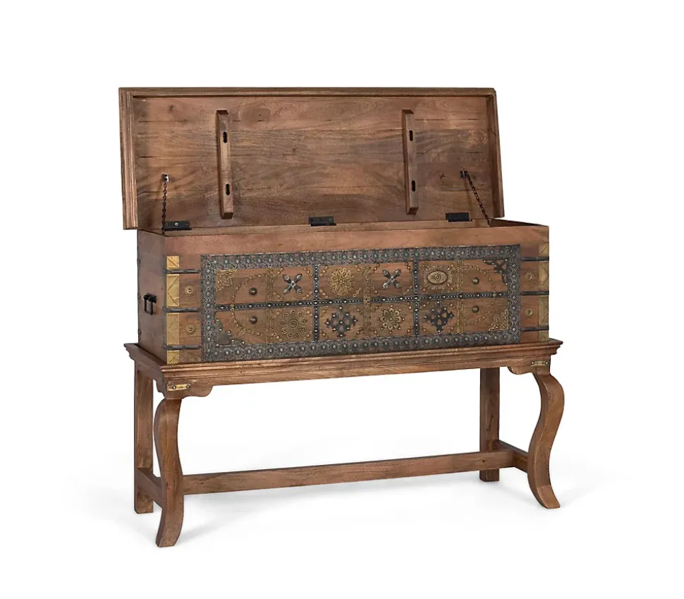 Console antique en bois de manguier