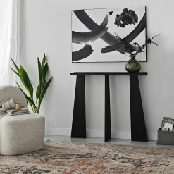 Console Arcturus, Table polyvalente, Armoire de rangement, Bureau du couloir, 100x28h83 cm, Anthracite