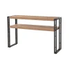 Console Basilicata, Table polyvalente, Armoire de rangement, Bureau du couloir, 140x35 h80 cm, Chêne et Noir