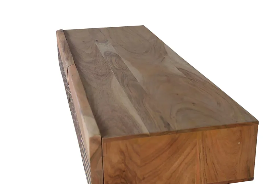 Console bois d'acacia et métal