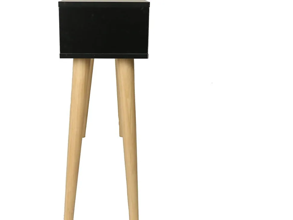 Console cannage "Marine" 100 x 29 x 81 cm Noir