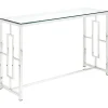 Console CLOTILDE - Verre trempé et acier - Chromé