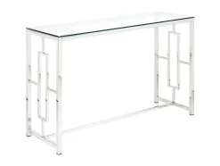 Console CLOTILDE - Verre trempé et acier - Chromé