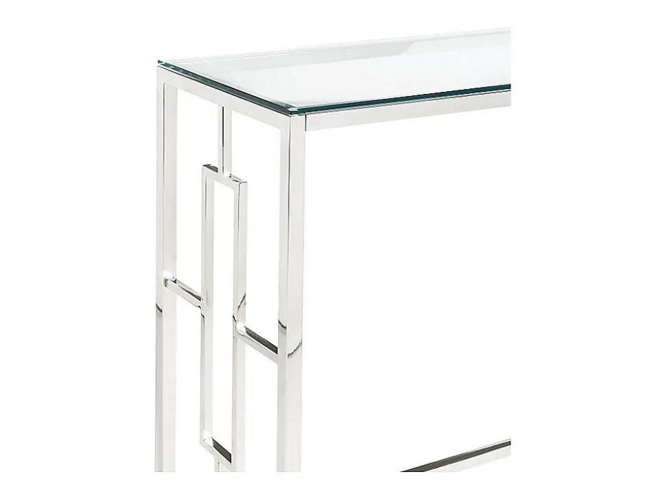 Console CLOTILDE - Verre trempé et acier - Chromé