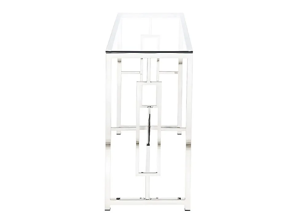 Console CLOTILDE - Verre trempé et acier - Chromé