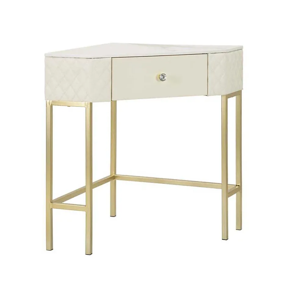 Console d'angle effet matelassé Sharon 84.5x60x77 cm