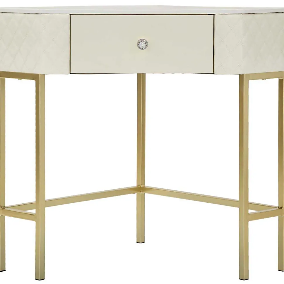 Console d'angle effet matelassé Sharon 84.5x60x77 cm