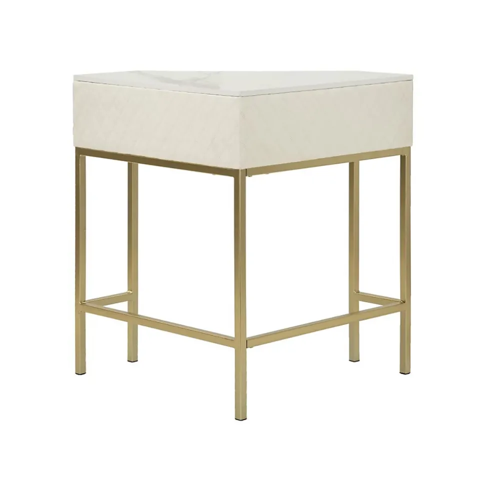 Console d'angle effet matelassé Sharon 84.5x60x77 cm