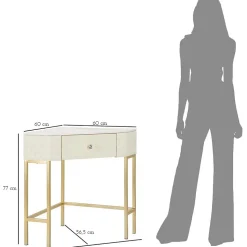 Console d'angle effet matelassé Sharon 84.5x60x77 cm