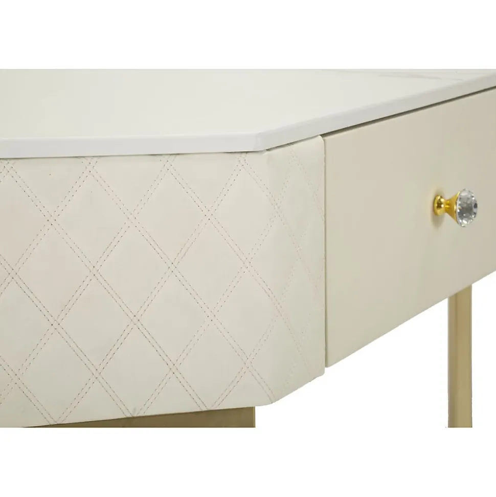 Console d'angle effet matelassé Sharon 84.5x60x77 cm
