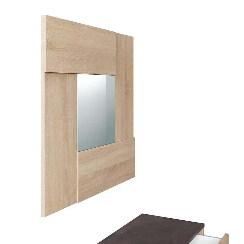 Console d'entrée avec miroir Oxys - L92 cm