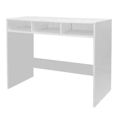 Console d'entrée blanche avec 3 cases ouvertes, meuble d'entrée pour couloir - Longueur 102 x profondeur 33 x Hauteur 75 cm