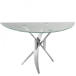 Console d'entrée 100cm BARCA design en verre trempé piétement acier satiné EDACONCEPT