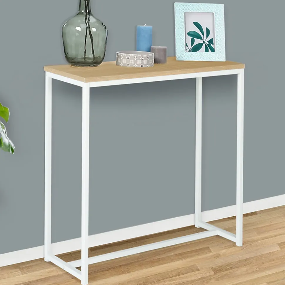Console DETROIT design industriel bois et métal blanc