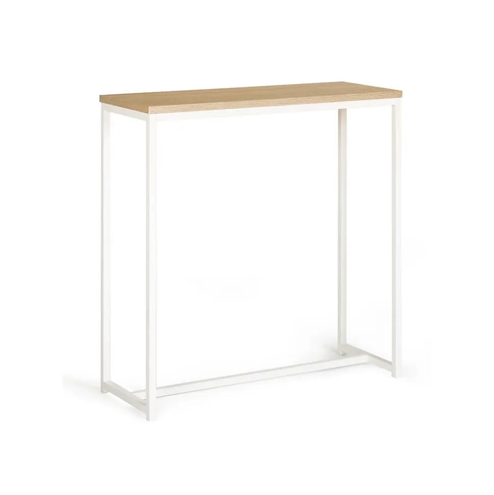 Console DETROIT design industriel bois et métal blanc