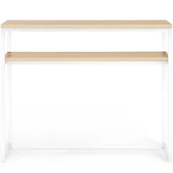 Console double DETROIT design industriel bois et métal blanc