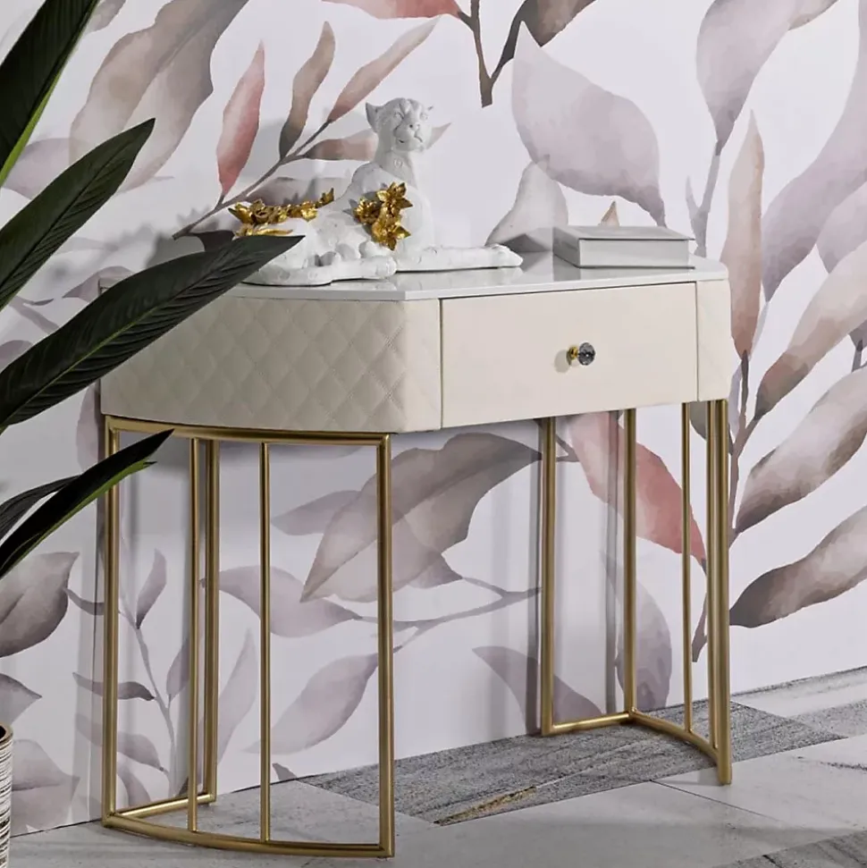 Console effet matelassé Sharon 100x40x75 cm