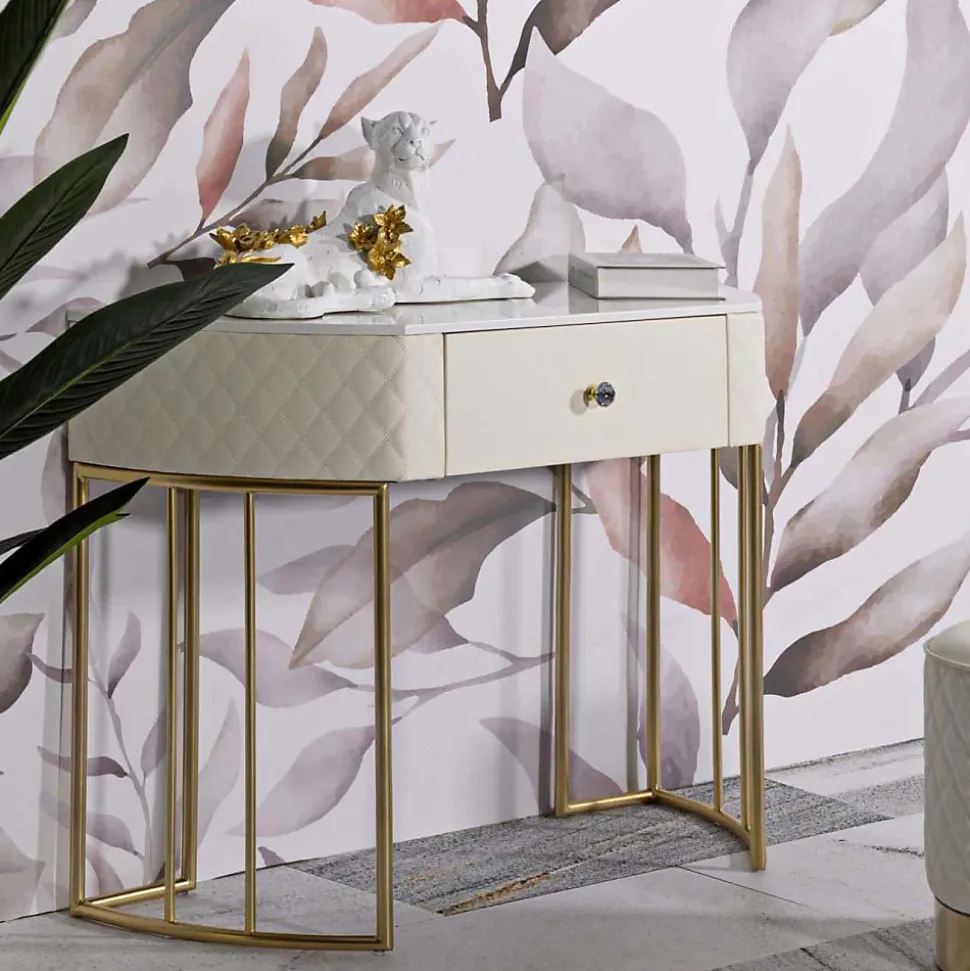 Console effet matelassé Sharon 100x40x75 cm