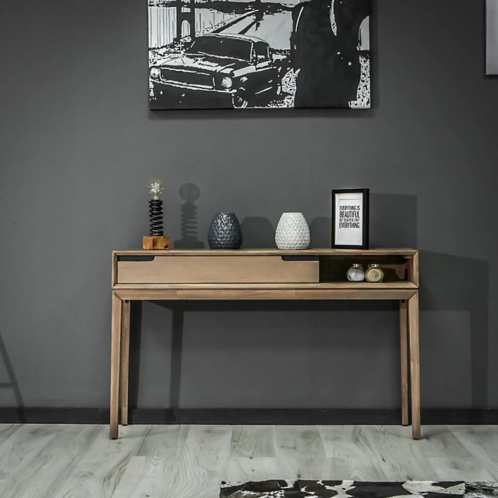 Console en bois 1 grand tiroir 1 niche L.130 cm - KASSIA