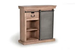Console en bois de manguier avec porte coulissante