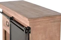 Console en bois de manguier avec porte coulissante