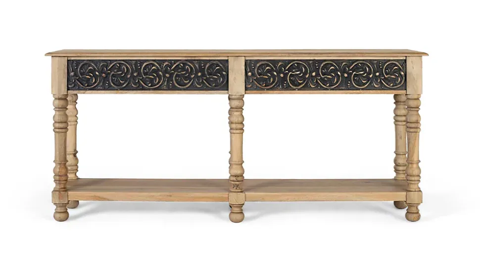 Console en bois de manguier au design artisanal
