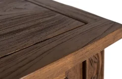Console en bois de teck avec 5 tiroirs et pieds sculptés à la main