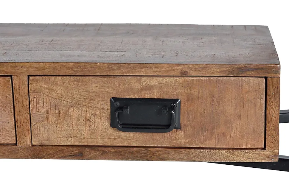 Console en bois manguier et métal