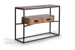 Console en bois manguier et métal