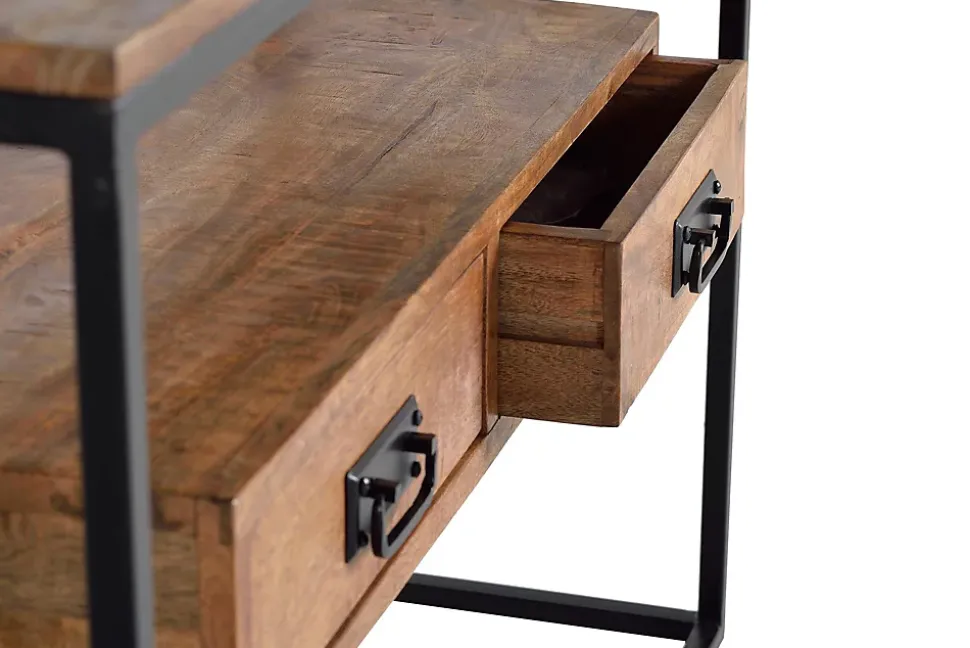 Console en bois manguier et métal