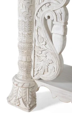Console en bois manguier blanc vieilli