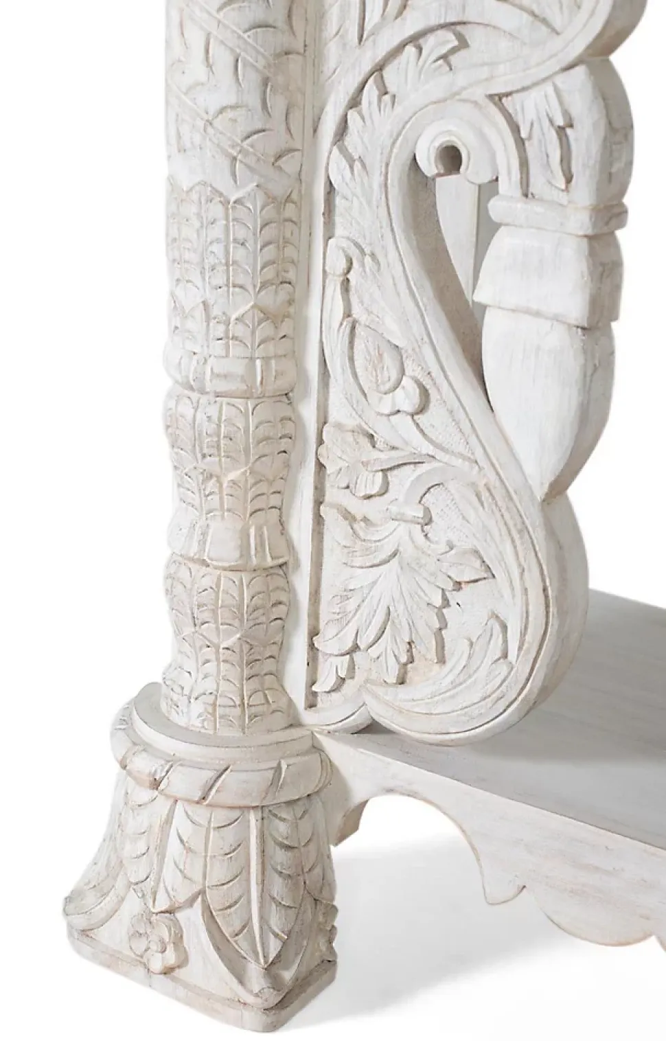 Console en bois manguier blanc vieilli