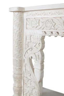 Console en bois manguier blanc vieilli