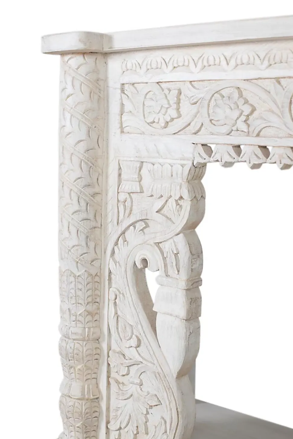 Console en bois manguier blanc vieilli