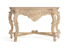 Console en bois manguier blanc vieilli