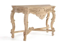 Console en bois manguier blanc vieilli