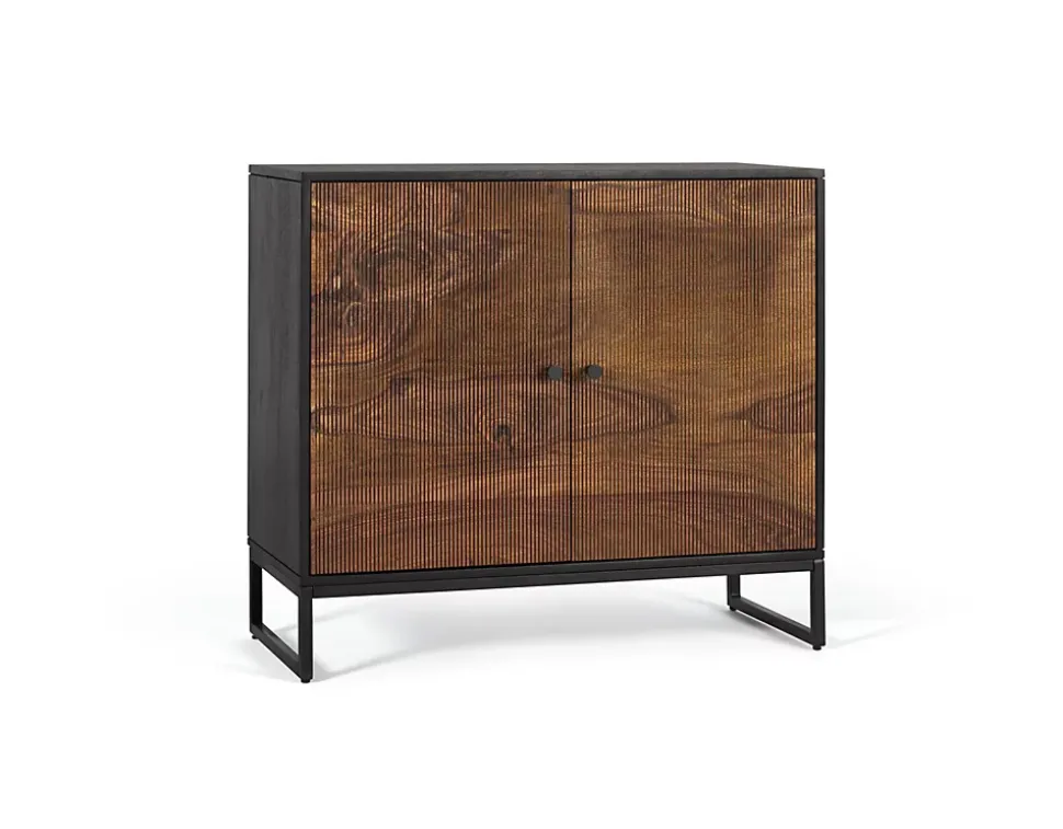 Console en bois palissandre et manguier avec métal