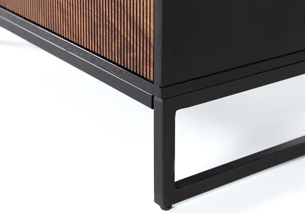 Console en bois palissandre et manguier avec métal