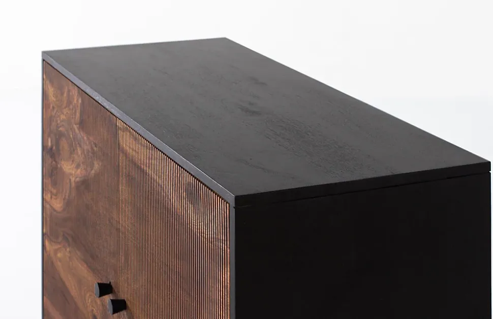 Console en bois palissandre et manguier avec métal